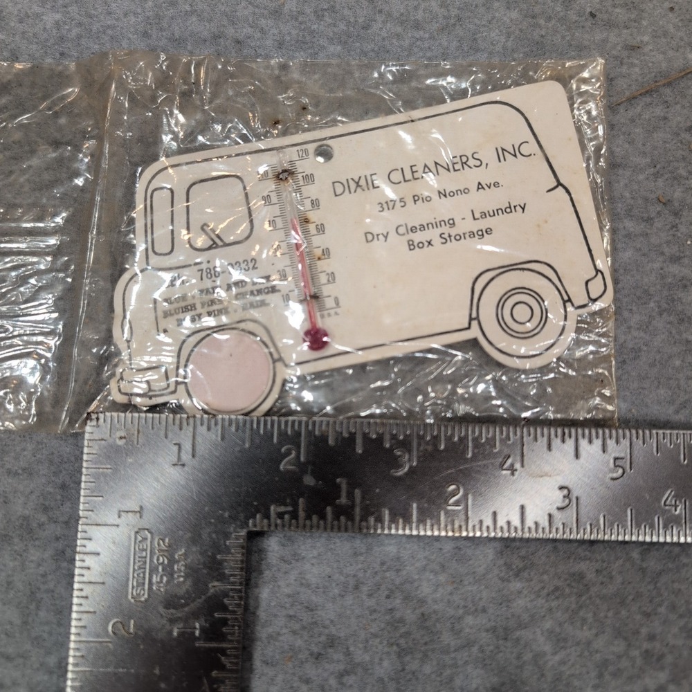 Vintage Dixie Cleaners Macon GA Advertising Truck Thermometer Weather Indicator - Picture 3 of 3